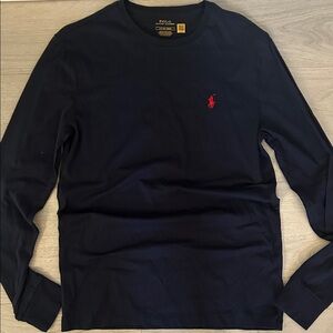 Polo by Ralph Lauren Black Long-Sleeve Crew with Red Pony